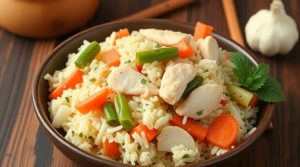 Рис с куриным филе и овощами: пошаговый рецепт