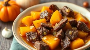 Тушеная говядина с тыквой и пряными травами: пошаговый рецепт