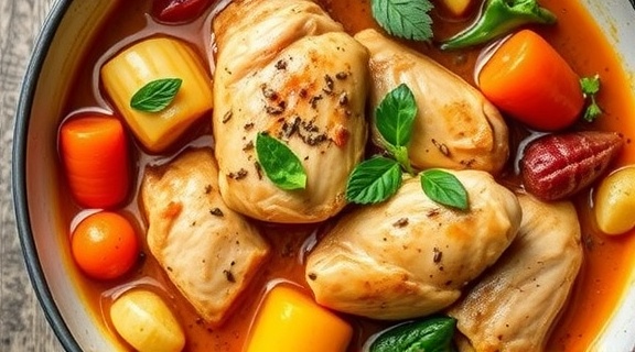 Овощное рагу с курицей и пряностями: пошаговое руководство
