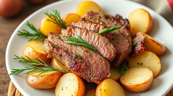 Мясо по-французски с картофелем: пошаговое руководство.