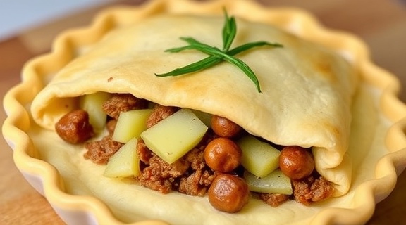 Пирог с мясом и картошкой: пошаговый рецепт.