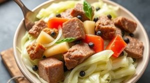 Квашеная капуста с мясом: пошаговое руководство.
