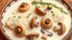 Куриное филе с грибами в сливочном соусе: пошаговый рецепт.
