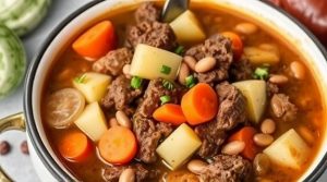 Овощное рагу с говядиной и фасолью: пошаговое руководство.