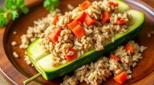 Фаршированные кабачки мясом и рисом: пошаговый рецепт.