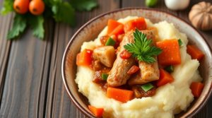 Гуляш из индейки с картофельным пюре: пошаговый рецепт.