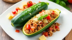 Фаршированные цукини мясом и овощами: пошаговое руководство.