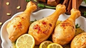 Запеченные куриные ножки с лимоном и чесноком: пошаговый рецепт.