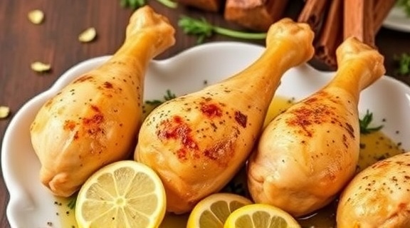 Запеченные куриные ножки с лимоном и чесноком: пошаговый рецепт.