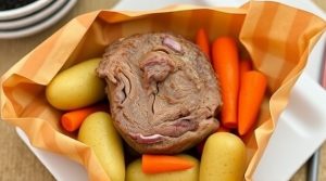 Баранина с картошкой и морковью в рукаве: пошаговый рецепт.