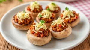 Фаршированные грибы мясом и сыром: пошаговое руководство.