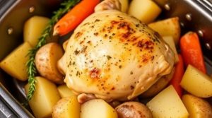 Курица с картошкой и тимьяном в духовке: пошаговый рецепт.