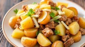Запеканка из картофеля и мяса с сыром: пошаговый рецепт.