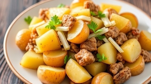 Запеканка из картофеля и мяса с сыром: пошаговый рецепт.