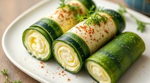Пошаговый рецепт рулетиков из кабачков с творожным сыром