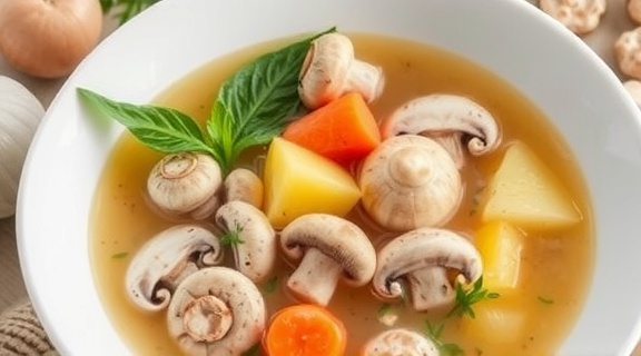 Пошаговый рецепт куриного супа с грибами