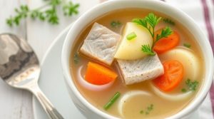 Пошаговый рецепт супа с картошкой и копченой рыбой.
