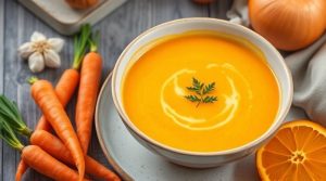 Пошаговый рецепт крем-супа из моркови с апельсином.