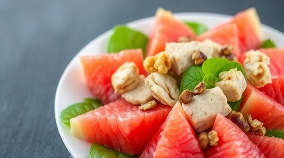 Салат с курицей, грейпфрутом и орехами: необычное сочетание вкусов.