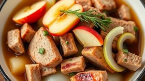 Тушеная свинина с яблоками и луком: пошаговое руководство.