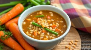 Пошаговый рецепт чечевичного супа с морковью и сельдереем.