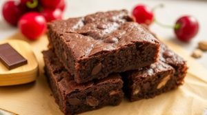 Пошаговый рецепт “Брауни” с орехами и вишней.