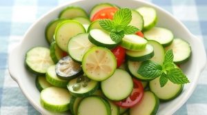 Салат с цукини и мятой: легкое летнее угощение.