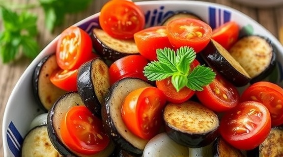 Салат с жареными баклажанами и помидорами: как сделать вкусное блюдо.