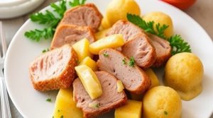 Свинина с картофельными крокетами: пошаговый рецепт.