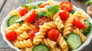 Салат с пастой и овощами: как сделать сытный перекус.
