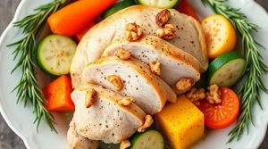 Индейка с овощами и орехами в духовке: пошаговый рецепт.