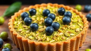 Пошаговый рецепт “Тарта с фисташками” и черникой.