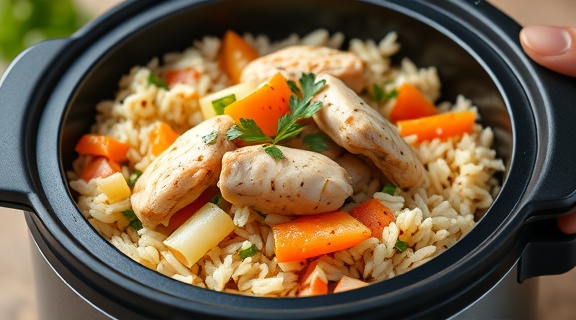 Курица с рисом и овощами в мультиварке: пошаговый рецепт.