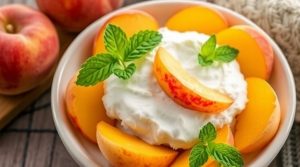 Как приготовить “Десерт с рикоттой” и персиками: пошаговая инструкция.