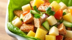 Салат с копченой курицей и ананасами: тропический вкус на каждый день.
