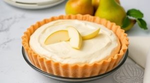 Пошаговый рецепт “Пирога с грушами” и миндальным кремом.