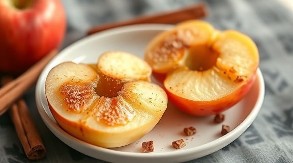 Пошаговый рецепт “Зимнего десерта” с яблоками и корицей.