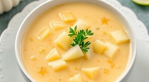 Пошаговый рецепт супа с картошкой и сыром чеддер.