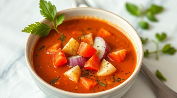 Пошаговый рецепт супа с баклажанами и томатами.