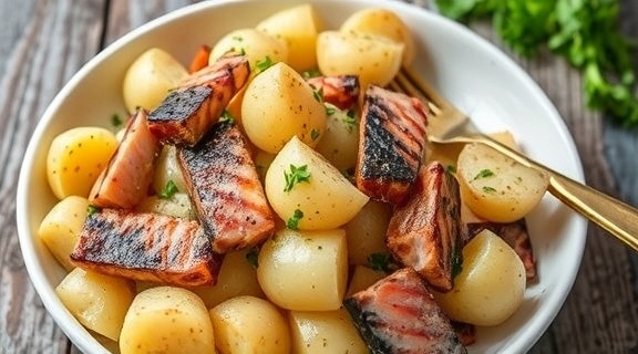 Салат с копченой рыбой и картофелем: как удивить своих гостей.