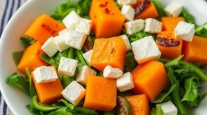 Салат с тыквой и фетой: осеннее угощение с яркими акцентами.