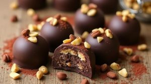 Пошаговый рецепт “Трюфелей” с кофе и орехами.