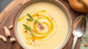 Пошаговый рецепт крем-супа из цветной капусты с карри.