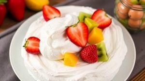 Пошаговый рецепт “Безе” с фруктами.