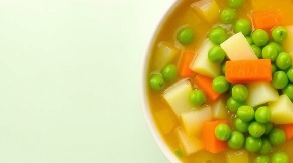 Пошаговый рецепт супа с картошкой, морковью и горошком.