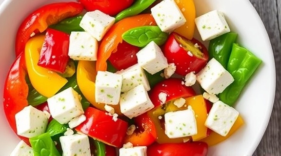 Салат с печеными перцами и фетой: как сделать ароматное угощение.