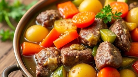 Овощное рагу с мясом: пошаговый рецепт.