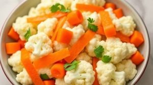 Салат с цветной капустой и морковью: яркое и здоровое угощение.
