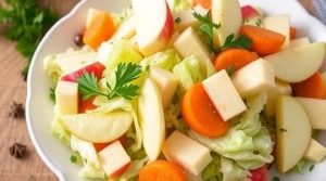 Салат с капустой и яблоками: хрустящее сочетание для любого стола.