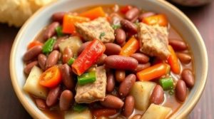 Тушеная свинина с фасолью и перцем: пошаговое руководство.
